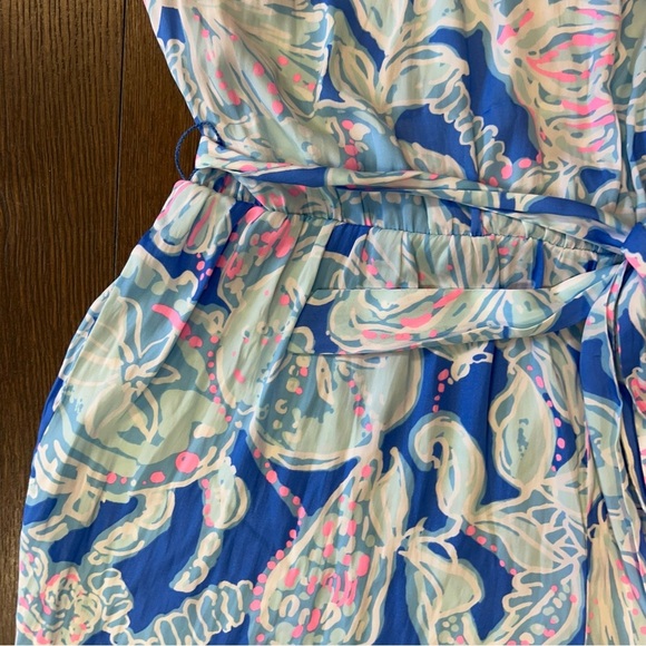 Lilly Pulitzer Deanna Romper in bay blue Into the deep SZ XL - Picture 4 of 5